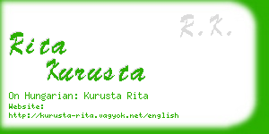 rita kurusta business card